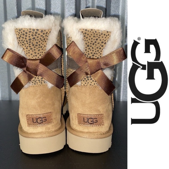 Ugg Mini Bailey Bow Micro Cheetah Boots*NEW - Picture 5 of 5